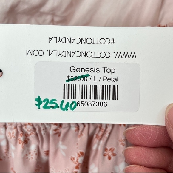 NWT Cotton Candy LA Pink Cropped Top with Ruffle Size Large - Picture 6 of 12